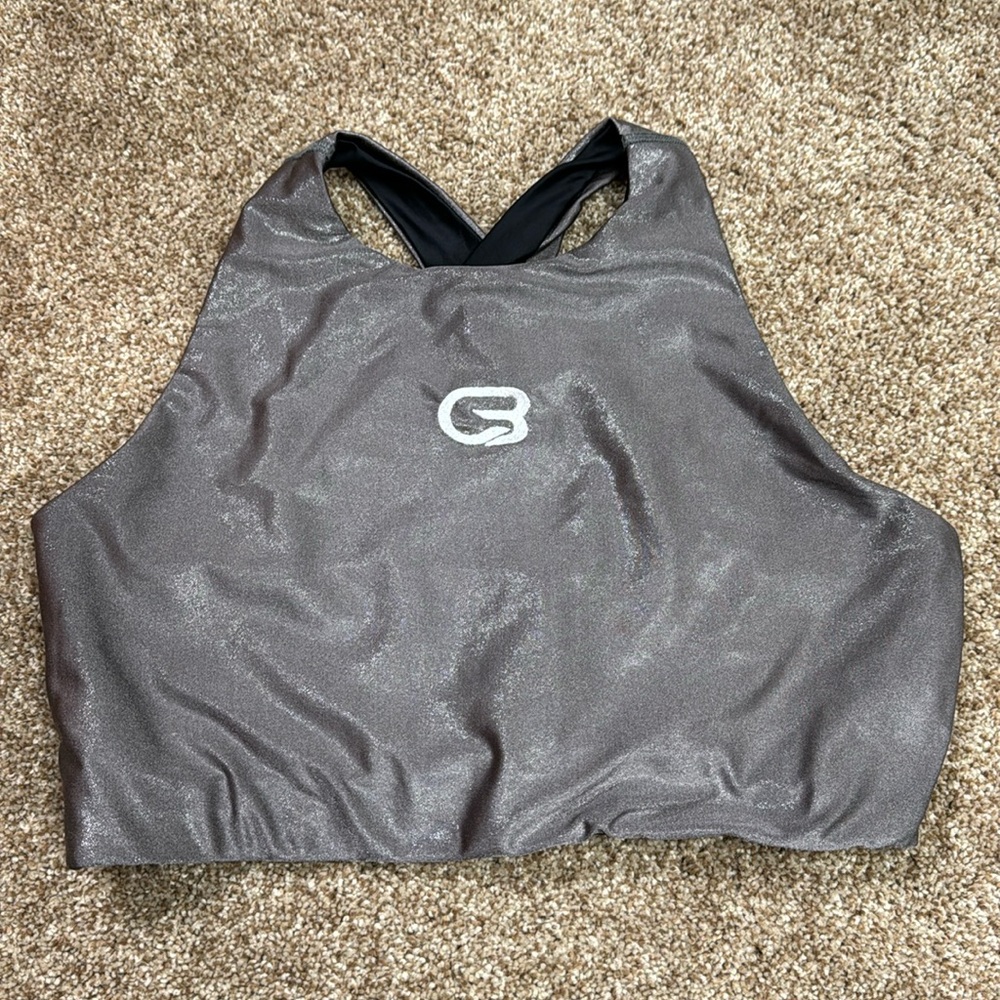 CycleBar Emily Hsu Silver Crop Top